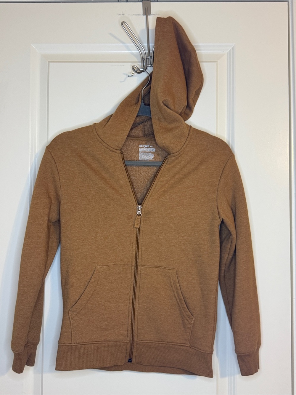 Brown Fleece-Lined Zip Hoodie